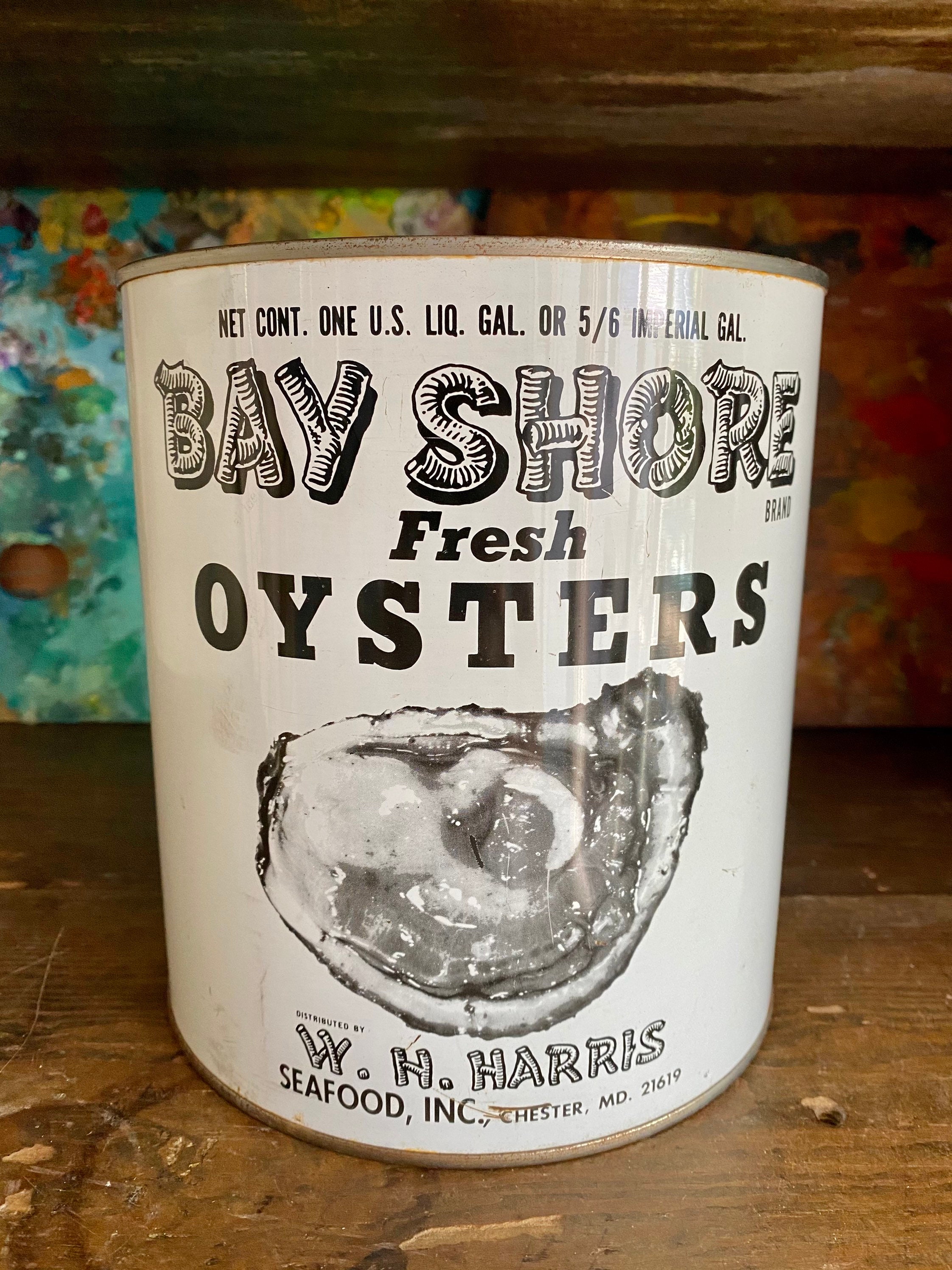 Bay Shore Fresh Oysters One Gallon Can W.h. Harris Seafood, Inc., Chester, Maryland