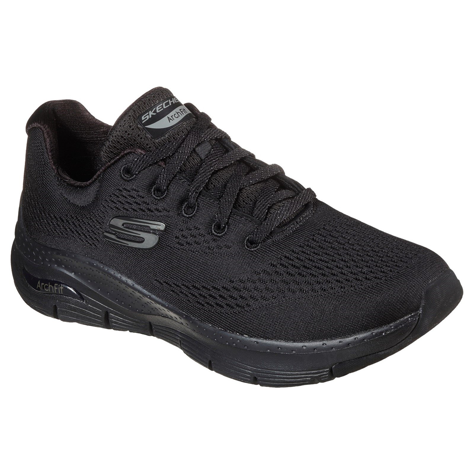 Skechers Women's Arch Fit Big Appeal Wide Trainer Black 33063 - Black 7