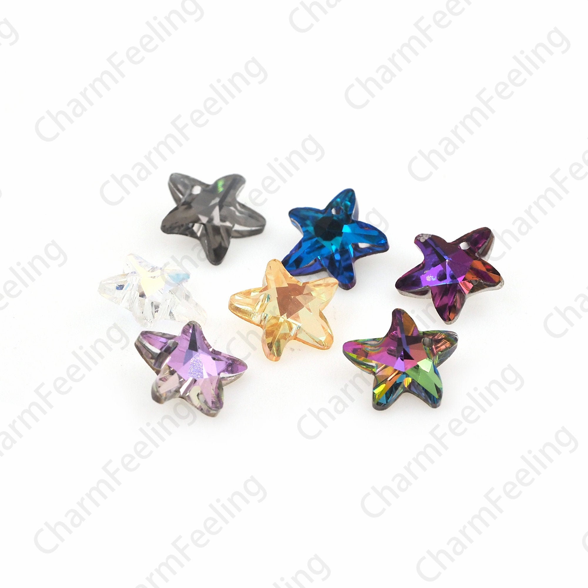 28Pcs Crystal Pendant, 6721 Necklace Starfish Multi-Color Optional, Diy Jewelry Accessories