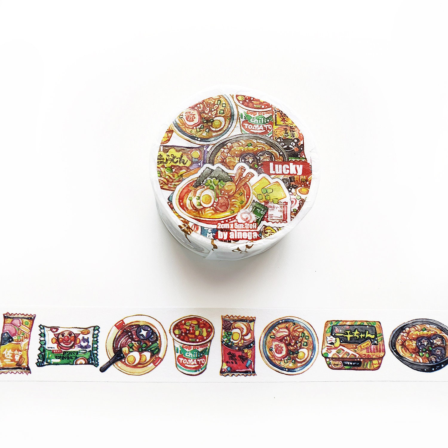 Instant Noodles Washi Tape, Ramen Tape Roll, Japanese Food Deco Masking Food, Meal