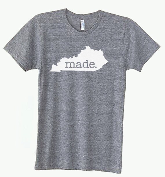 Kentucky Ky Home State "Made' Tri Blend Track T-Shirt - Unisex Tee Shirts Size S M L Xl