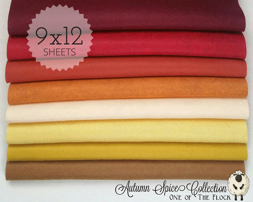 Autumn Spice Felt Collection, Wool Blend Felt, Sheets, Fabric, Fabric Bundles, Collections