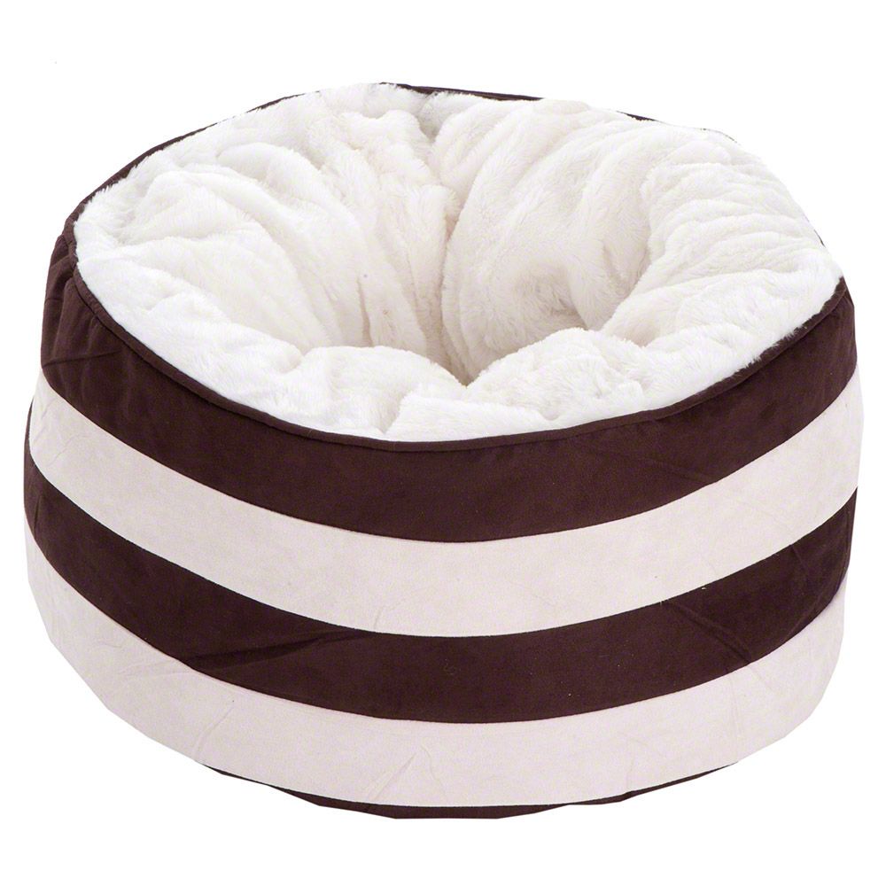 Mupfel Snuggle Bed - Cream / Dark Brown - Diameter 50cm x H 35cm