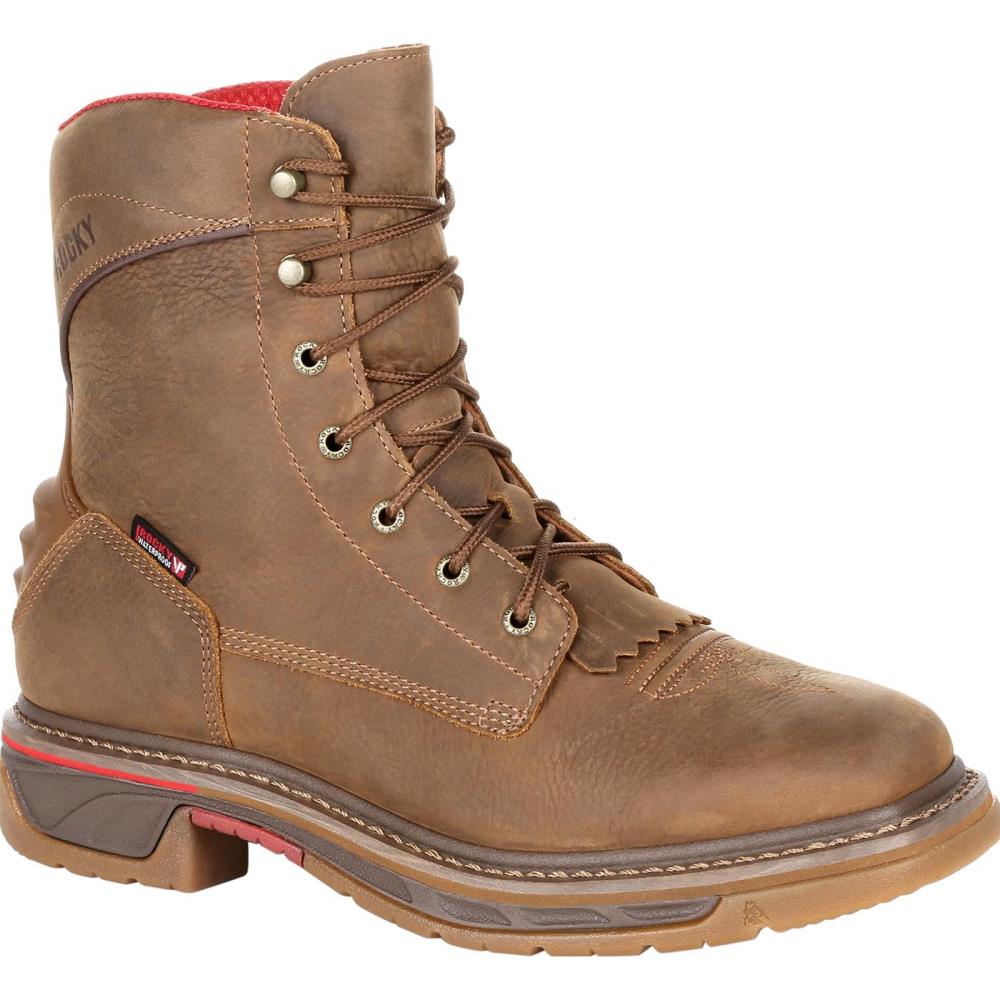 Rocky Size: 8.5 Medium Mens Brown Waterproof Work Boots Rubber | RKW0286 M 085