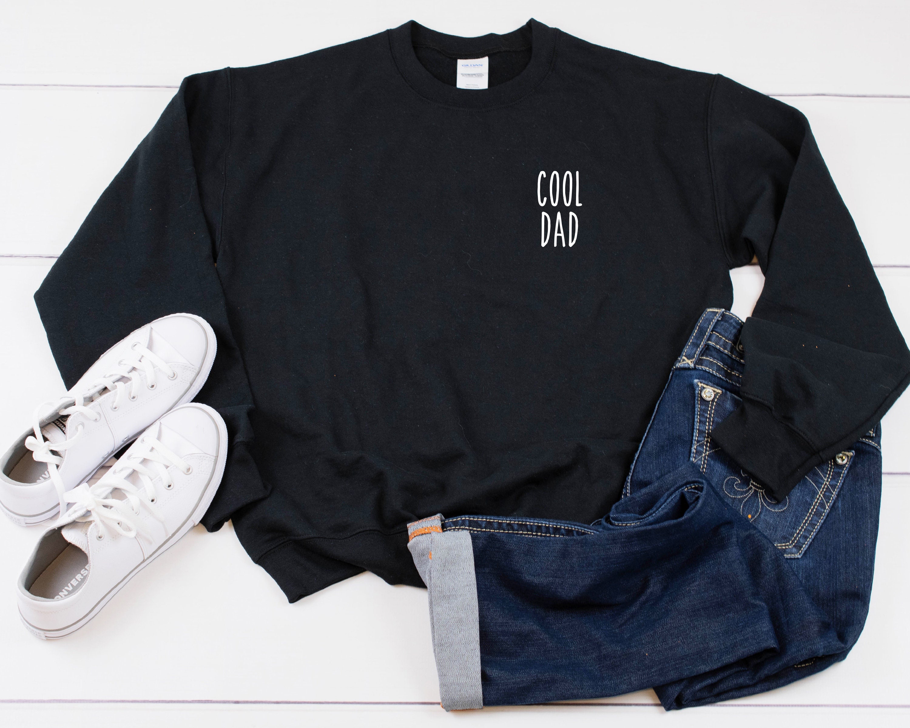Cool Dad Left Chest Heavy Blend Crewneck Sweatshirt, Sweater, Crew Gift, Fathers Day Sweater