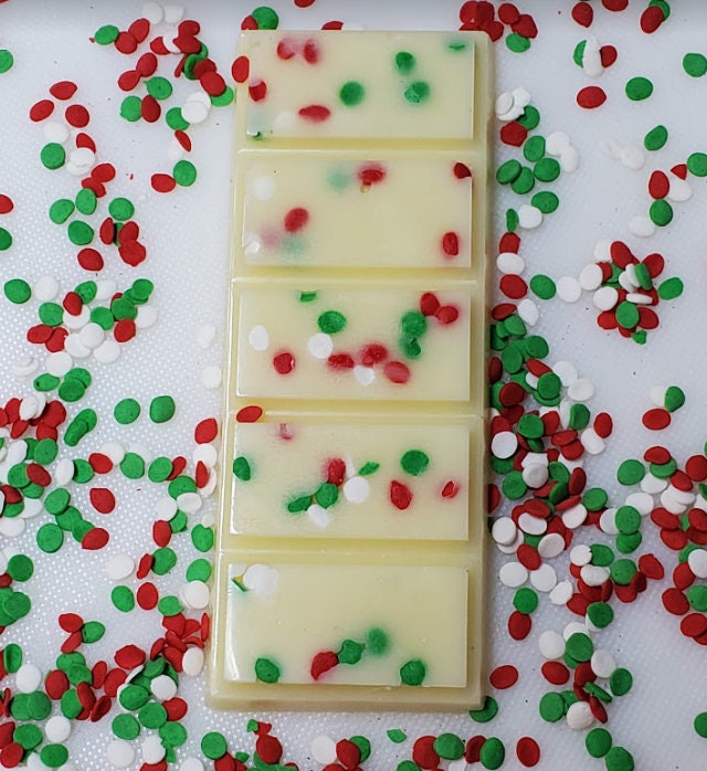 Christmas Splendor Soy Blend Strong Wax Melts Snap Bar Tarts With Sprinkles | 1.5 Oz Bar Stocking Stuffer Gift For Her Christmas
