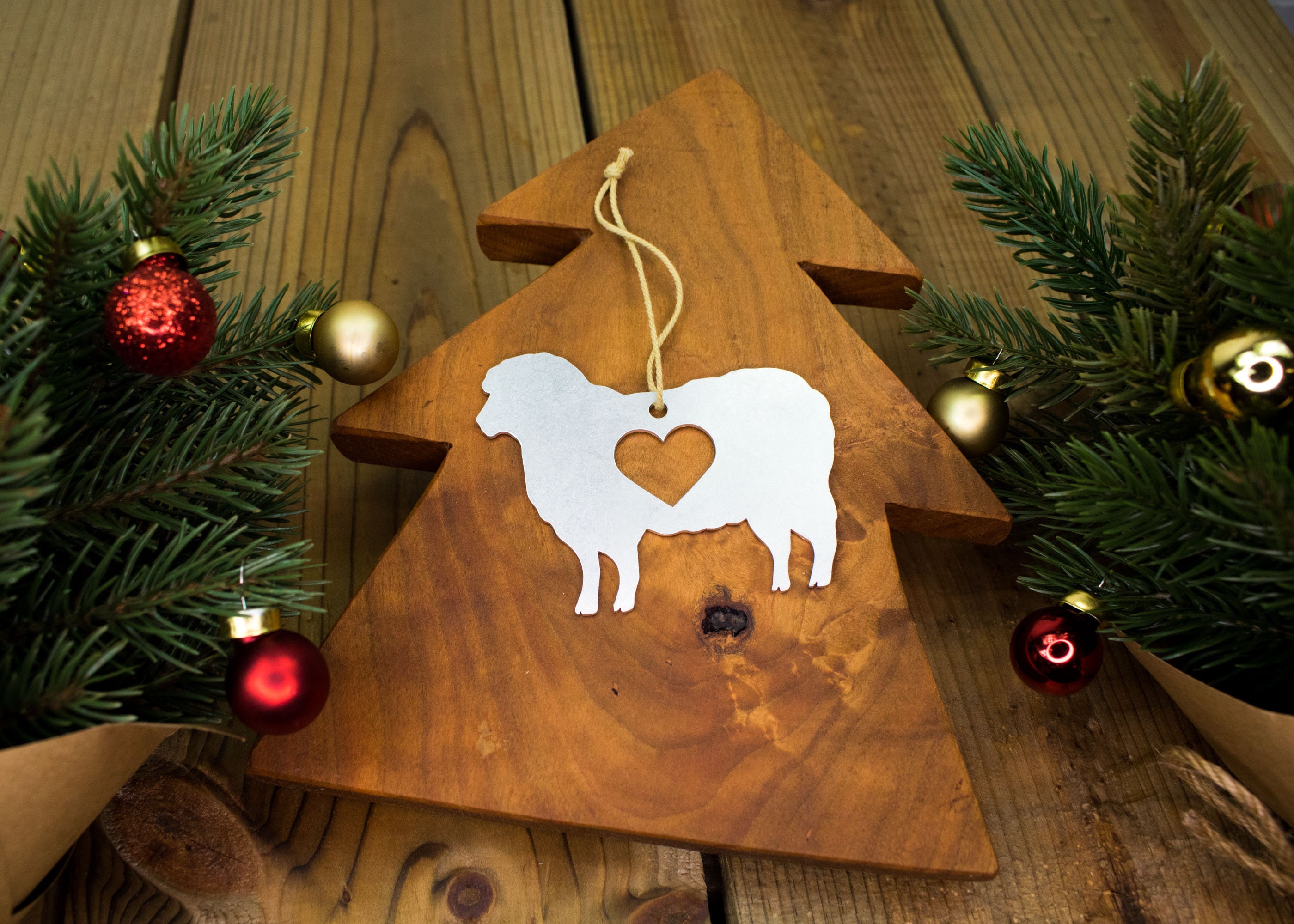 Sheep Lamb Ram Ewe Animal Christmas Metal Ornament Custom Gift For Her Him Personalized Knit Ffa Wooly Holiday Farm Ranch Halloween Fall