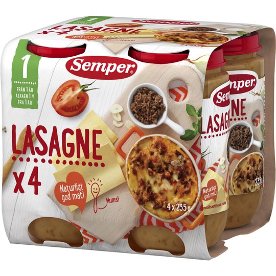 Lastenruoka, lasagne 4 x 235 g - 40% alennus