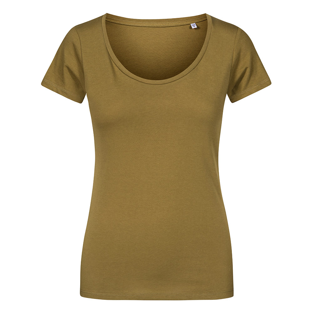 X.O Deep Scoop T-Shirt Plus Size Damen, Olivegrün, XXL