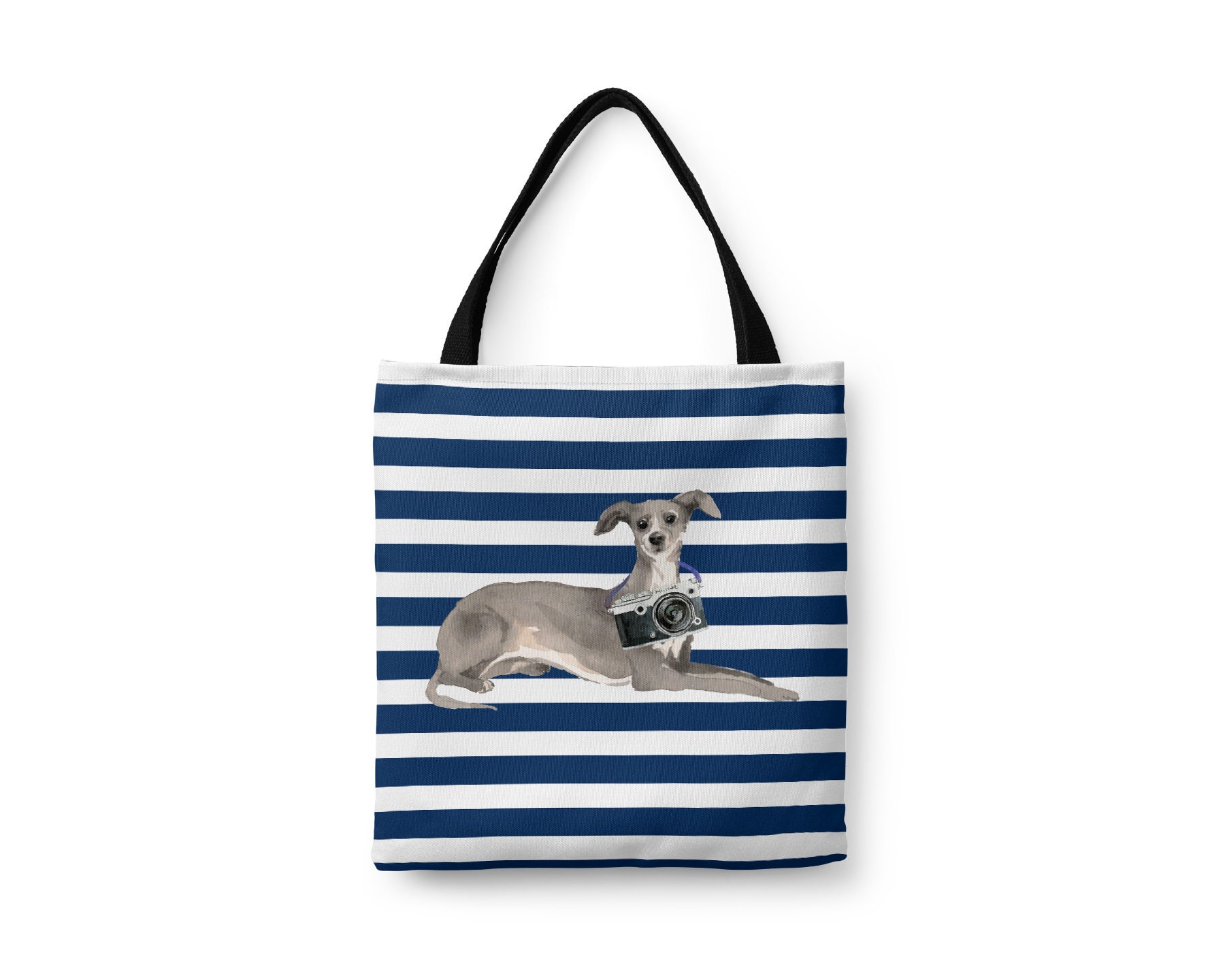 Italian Greyhound Dog Tote Bag - Illustrated Dogs & 6 Travel Inspired Styles. All Purpose For Work, Shopping, Life. Iggy Shoulder Bag