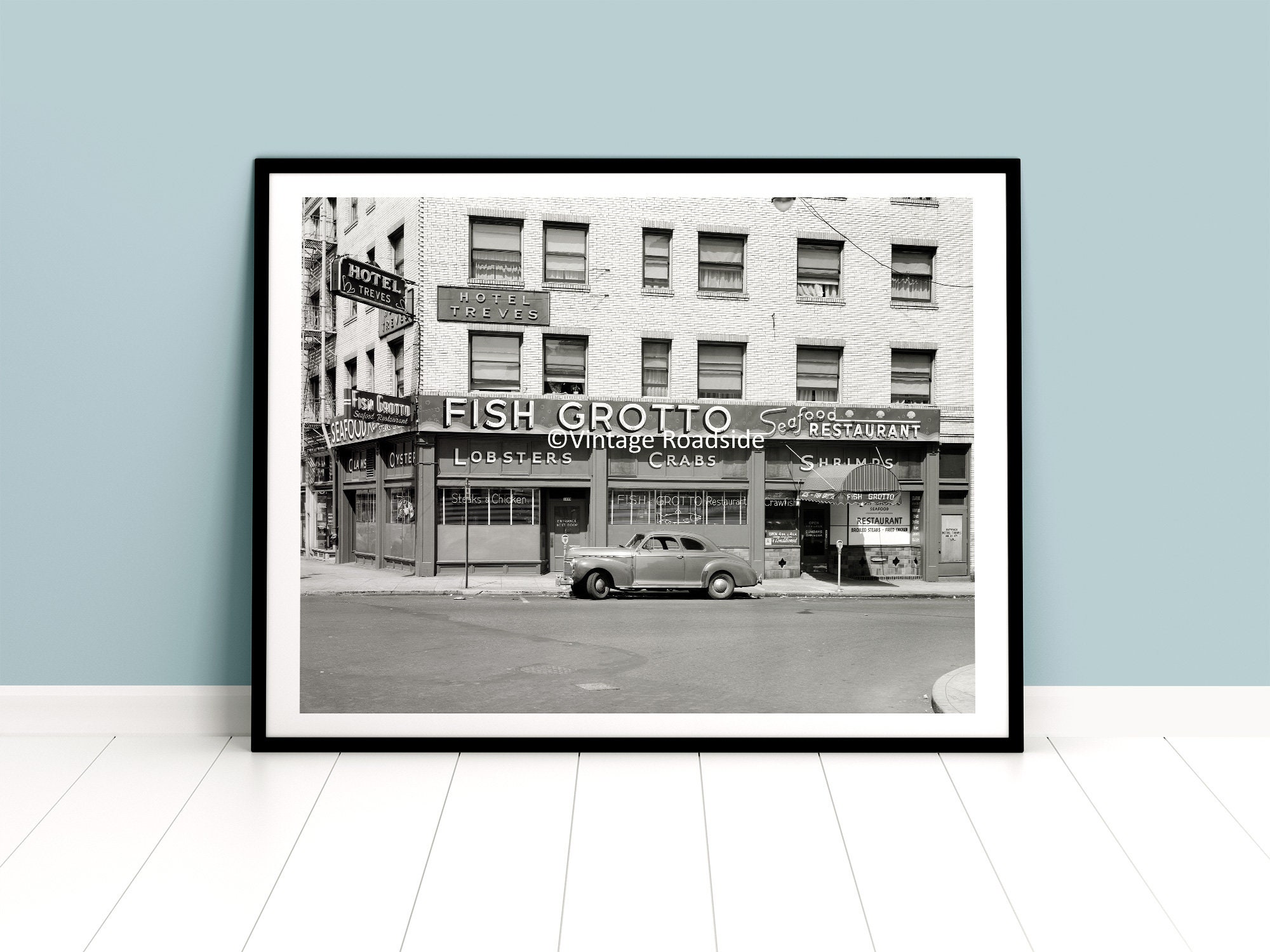 The Fish Grotto, Portland Oregon Photo, Archival Print From Original 1947 Negative, Downtown Portland, Seafood Restaurant, Old Pdx