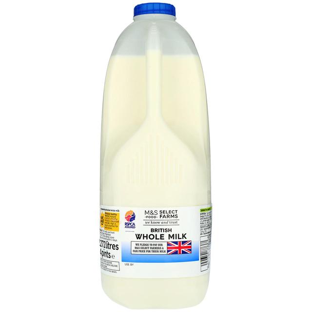 M&S Select Farms British Whole Milk 4 Pints