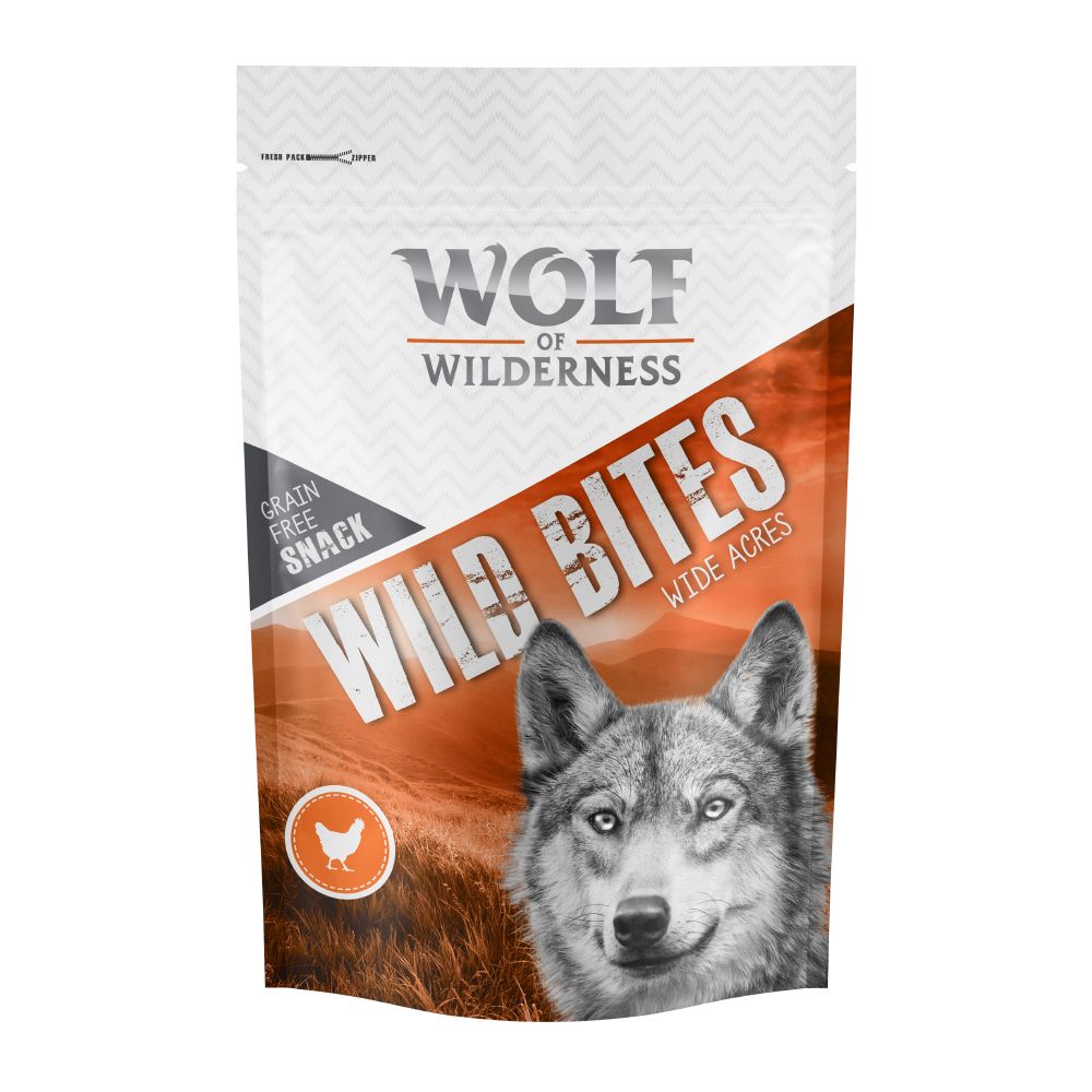 Wolf of Wilderness Wild Bites Dog Snacks "Wide Acres" - Chicken - Saver Pack: 3 x 180g