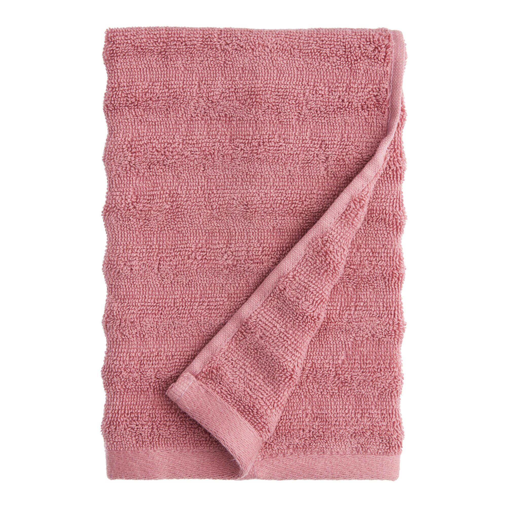 Ash Rose Sculpted Wave Hand Towel: Pink by World Market