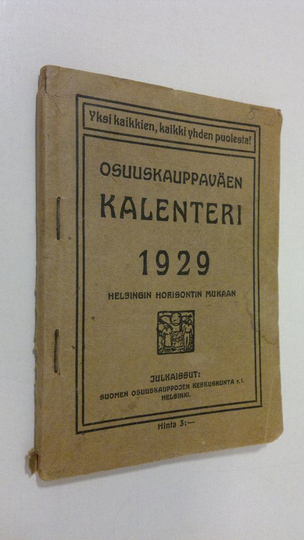 Osta Osuuskauppaväen kalenteri 1929 : Helsingin horisontin mukaan netistä