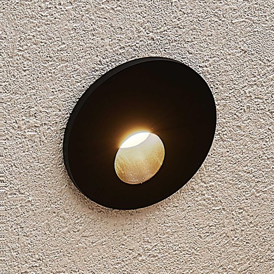 Arcchio Vexi -LED-uppovalaisin, pyöreä, musta