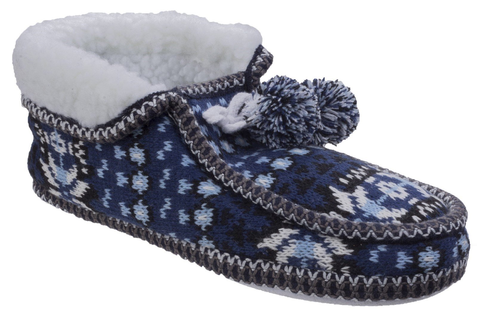 Divaz Women's Lapland Knitted Slipper Black 25584-42601 - Blue 4