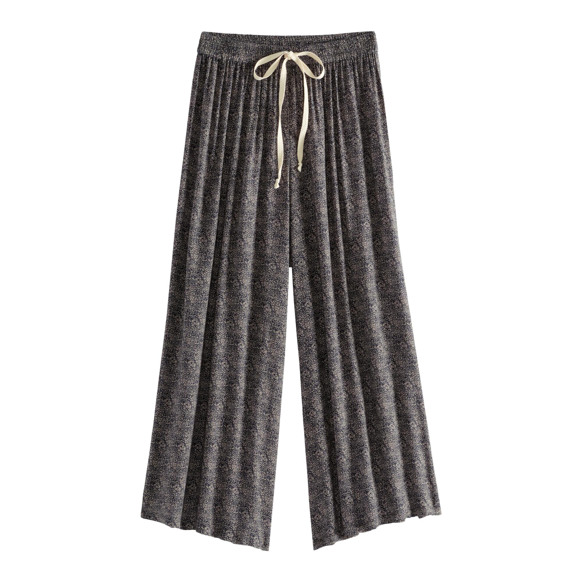 Black Cheetah Print Wide Leg Pajama Pants - Rayon by World Market