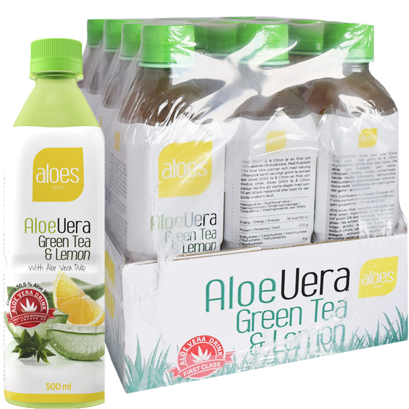 Dryck "Aloe Vera Green Tea & Lemon" 12 x 500ml - 56% rabatt