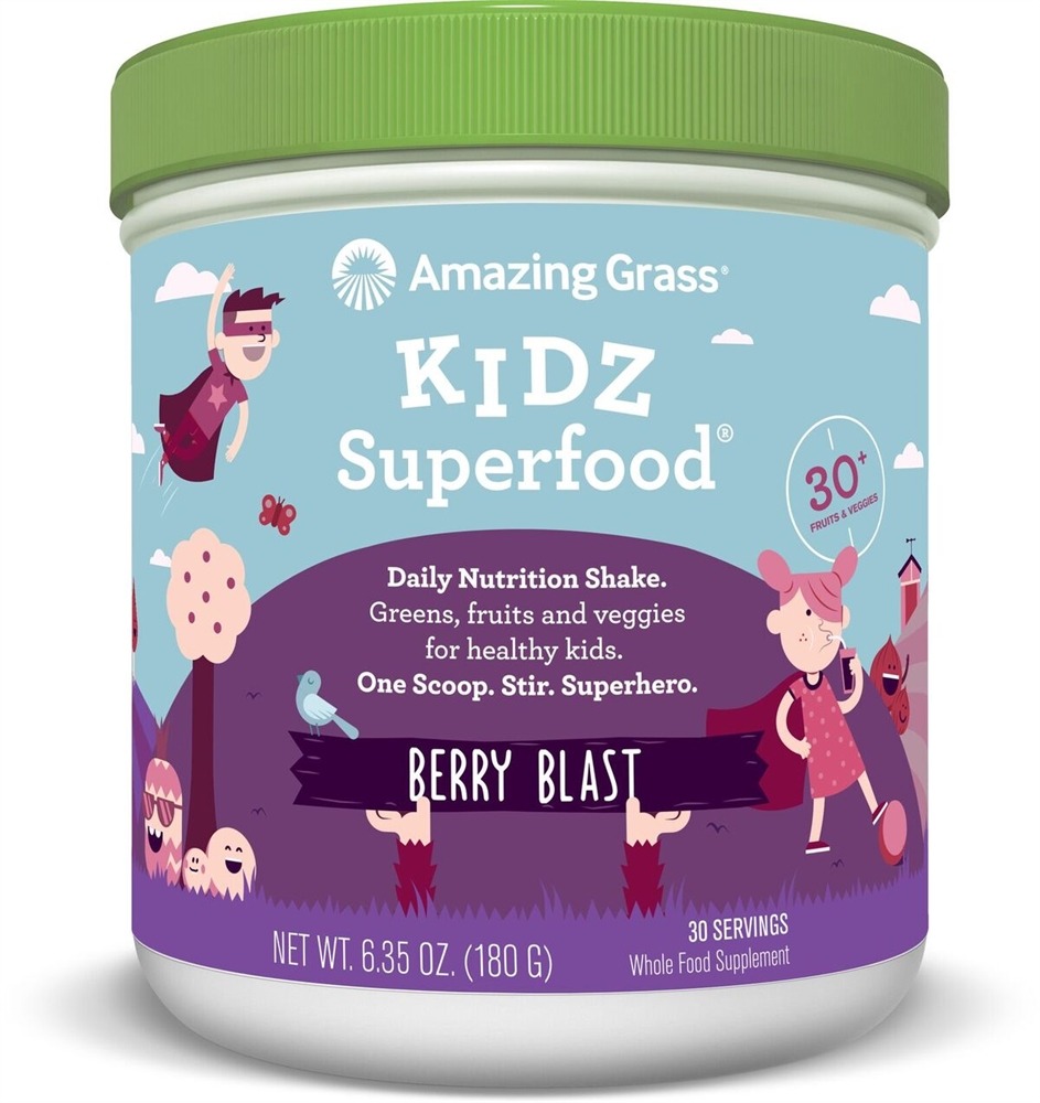 Amazing Grass - Kidz SuperFood Powder 30 Servings Wild Berry - 6.5 oz.