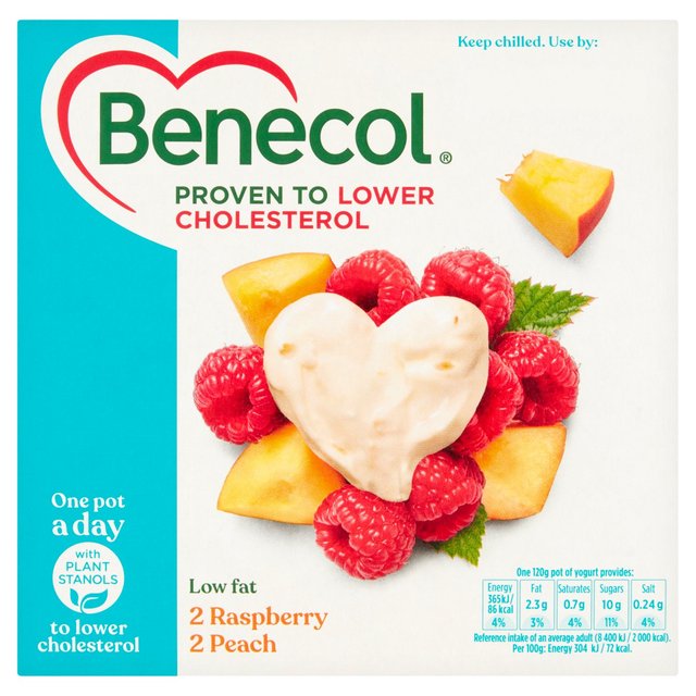 Benecol Cholesterol Lowering Yoghurt Raspberry & Peach