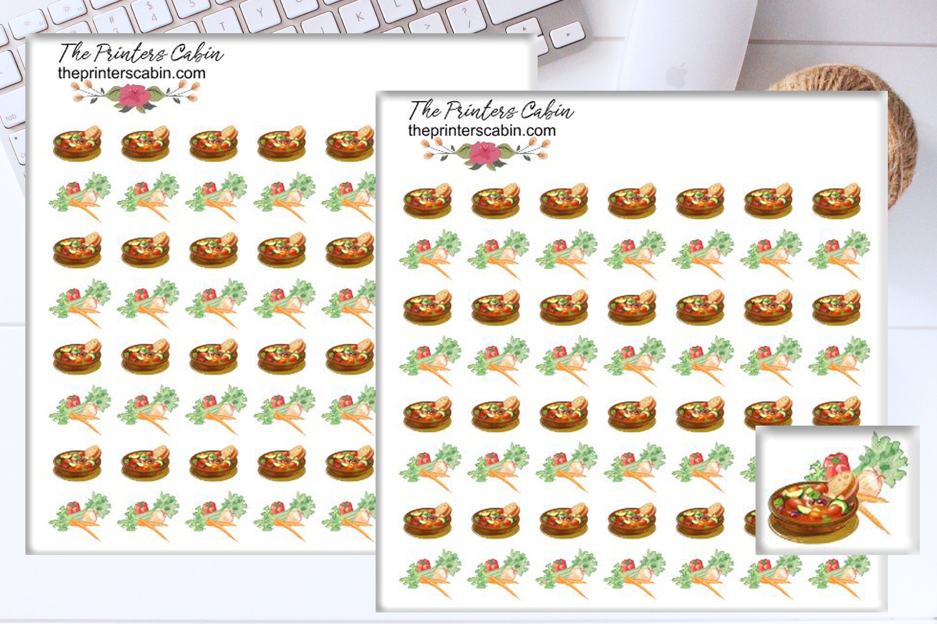 Meal Planner Stickers, Vegetable Soup Food Planning Dinner Stickers