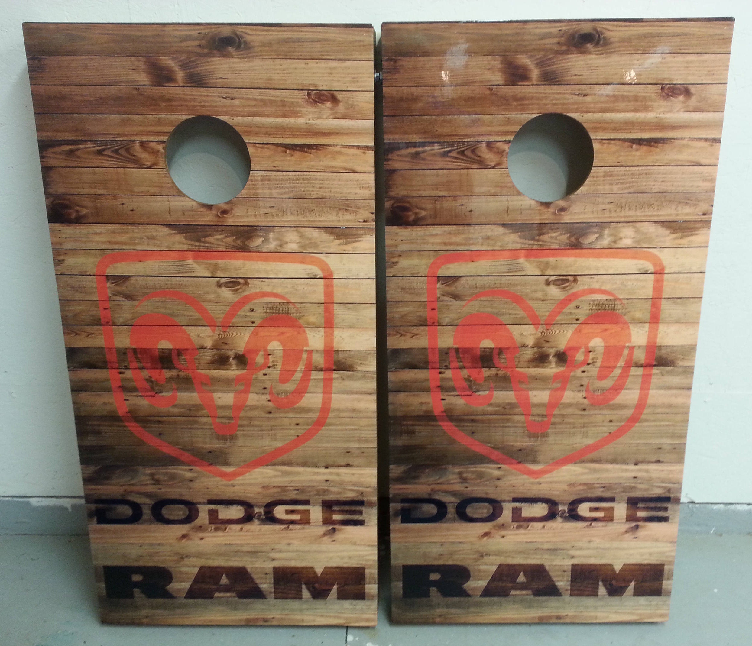 Dodge Ram Corn Hole Boards - Bean Bag Toss Game With Bags/Score Plate/Magnets