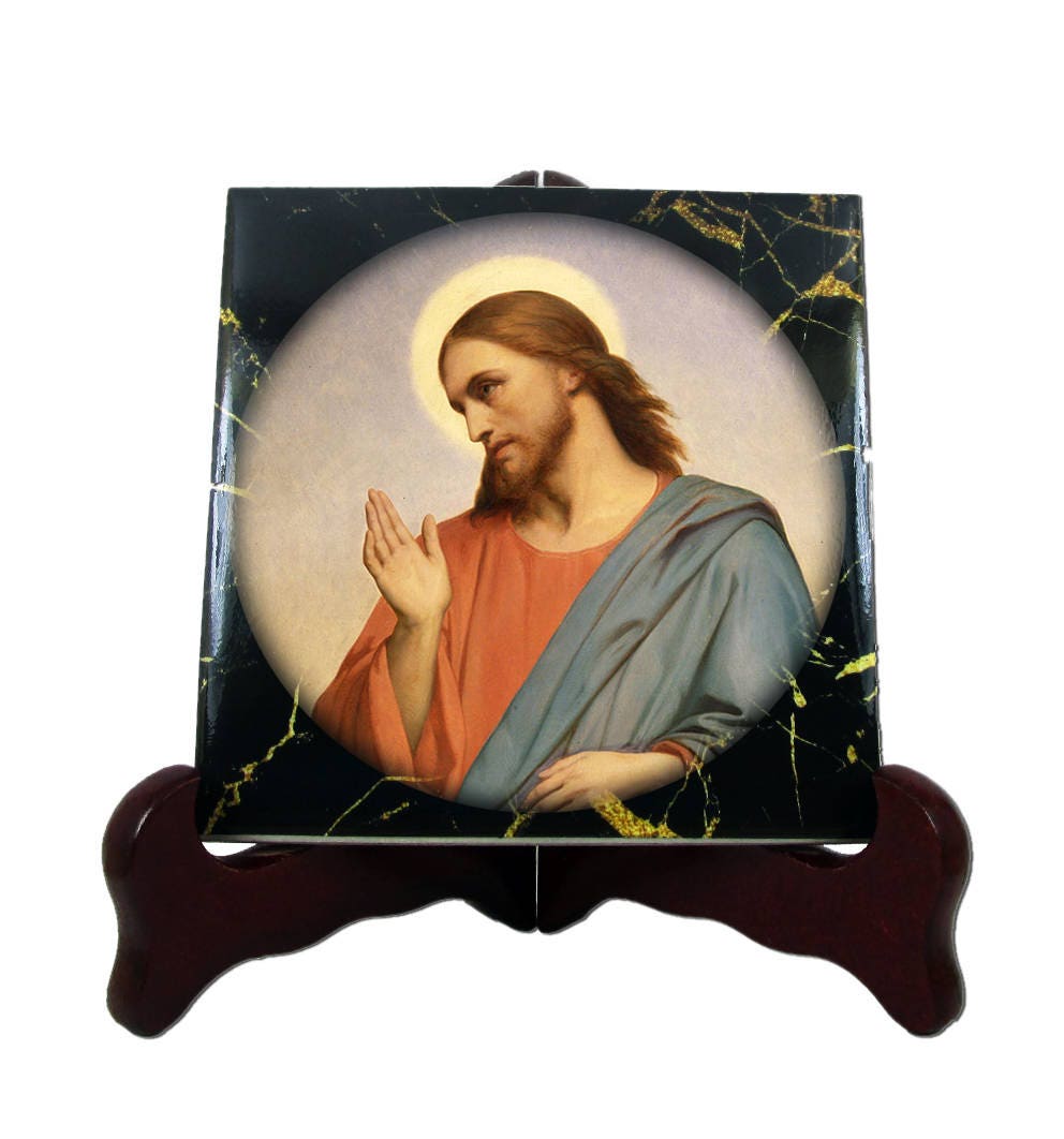 Christian Gifts - Jesus Christ Icon On Tile A Perfect Religious Gift Idea Christian Art Decor