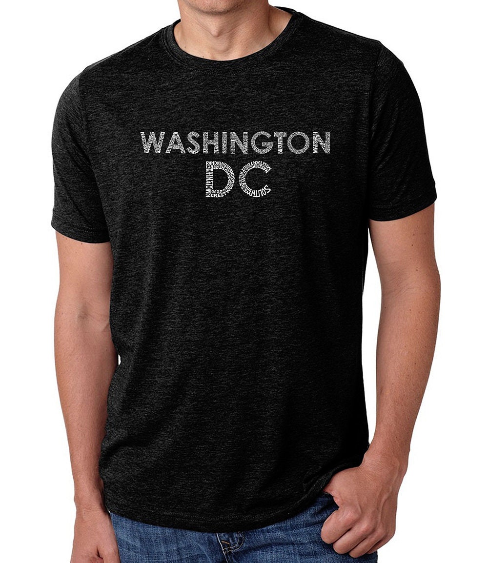 Men's Premium Blend Word Art T-Shirt - Washington Dc Neighborhoods