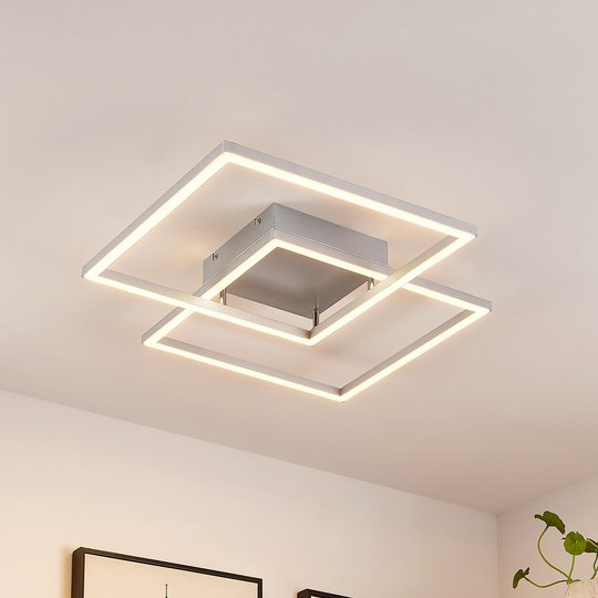 Lucande Muir -LED-kattovalaisin, neliömäinen, CCT
