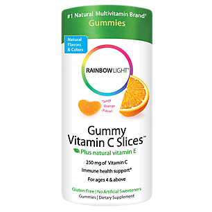 Vitamin C Gummy Slices + Natural Vitamin E - 250 MG - Orange (90 Gummies)