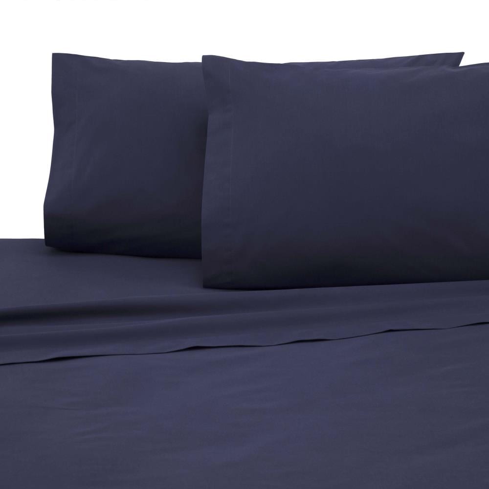 WestPoint Home Martex 225 Thread Count Sheet Full Cotton Blend Bed Sheet in Blue | 028828991904
