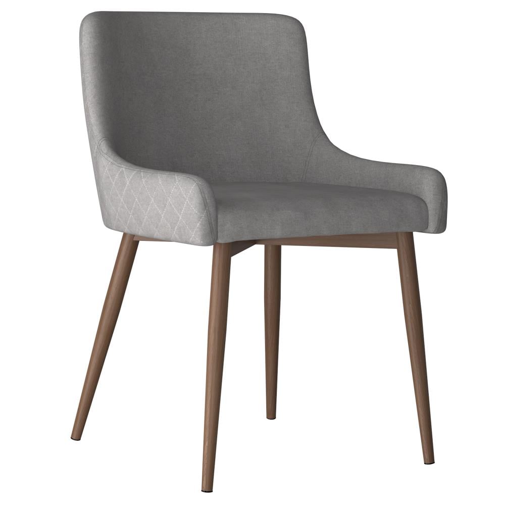 Worldwide Homefurnishings Set of 2 Contemporary/Modern Polyester/Polyester Blend Upholstered Dining Side Chair (Metal Frame) in Gray | 202-086GY/WAL