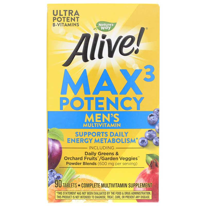Natures Way Alive Max3 Daily Men's Energizer Multi 90 Tablets