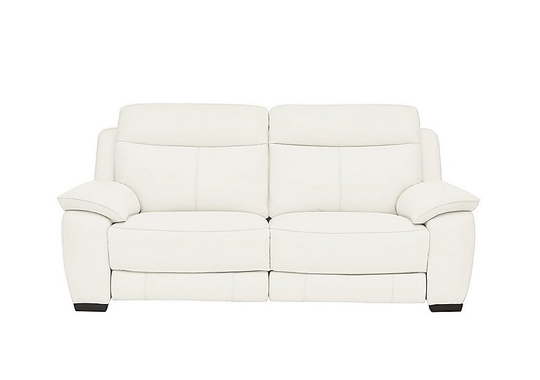 Buy Starlight Express 3 Seater Leather Power Recliner Sofa - White ...