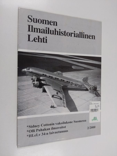 Osta Suomen ilmailuhistoriallinen lehti 2/2000 netistä