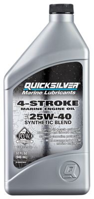 Quicksilver SAE 25W-40 Synthetic Blend 4-Stroke Marine Engine Oil - 1 Quart