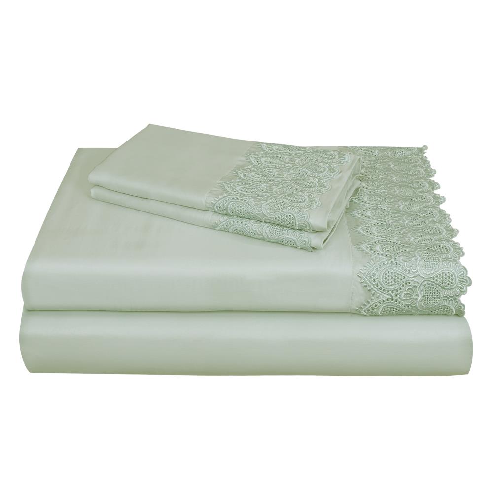 Grace Home Fashions RENAURAA Smart King Cotton Blend Bed Sheet in Blue | 1400CVC_CL-LC KG BL