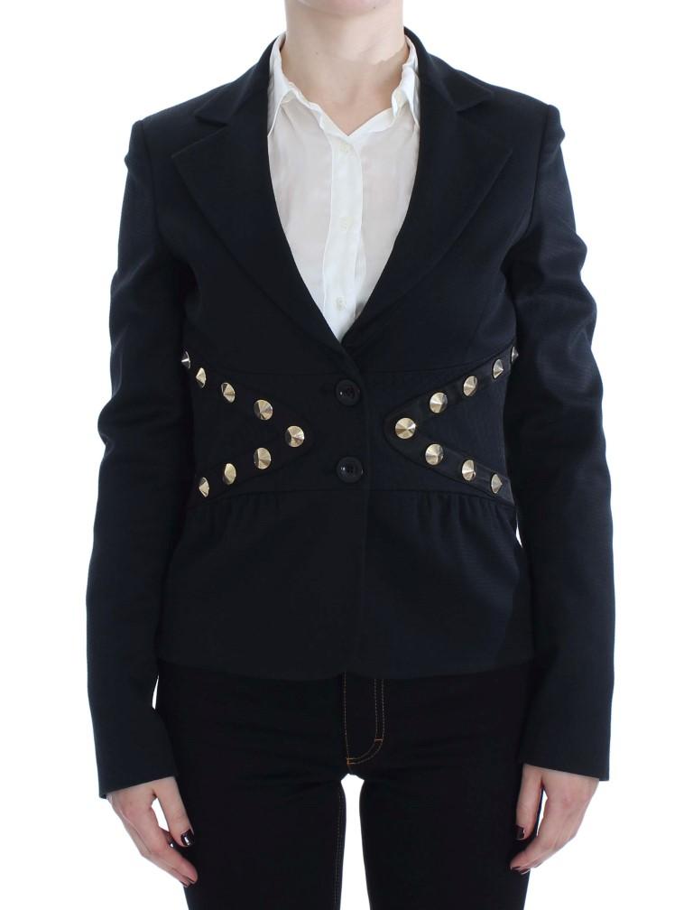 Exte Women's Cotton Stretch Studded Blazer Black SIG30910 - IT44|L