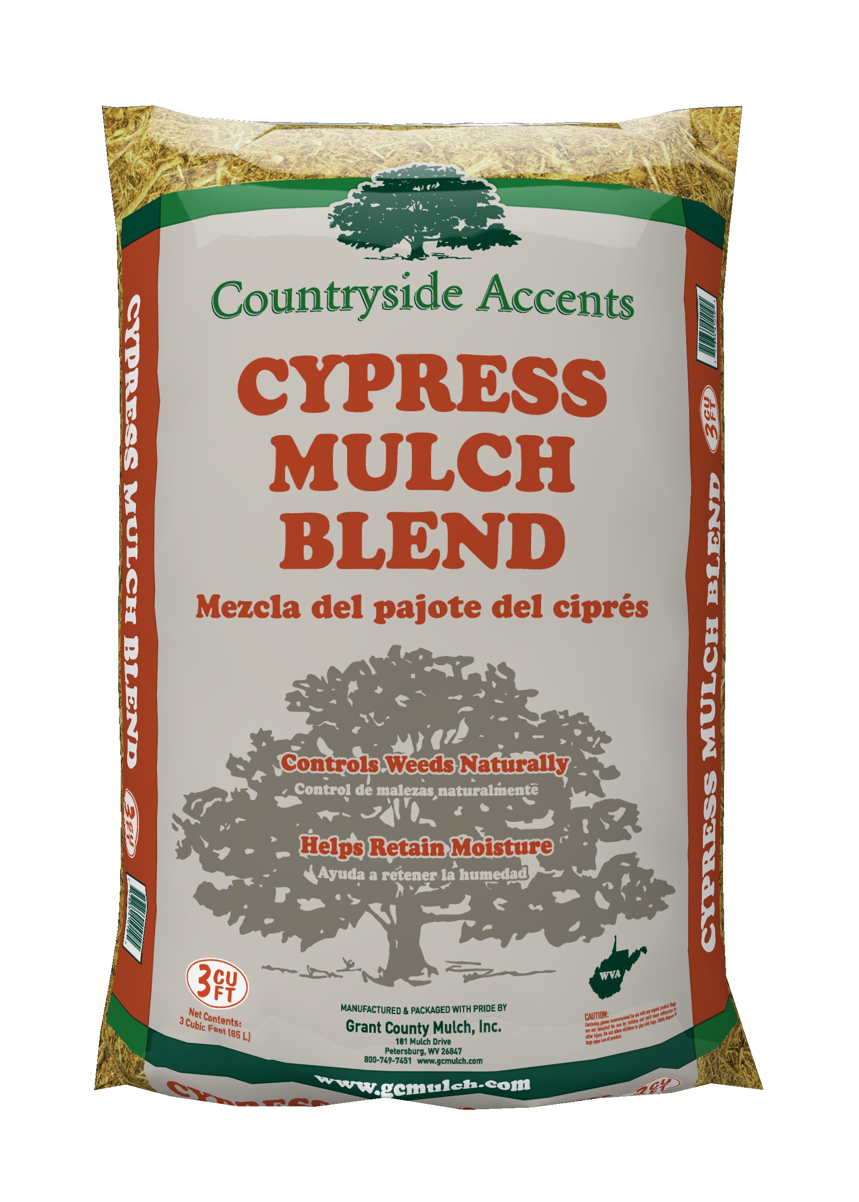 Countryside Accents 3-cu ft Natural- No Color Added Cypress Blend Mulch in Gold | 459864