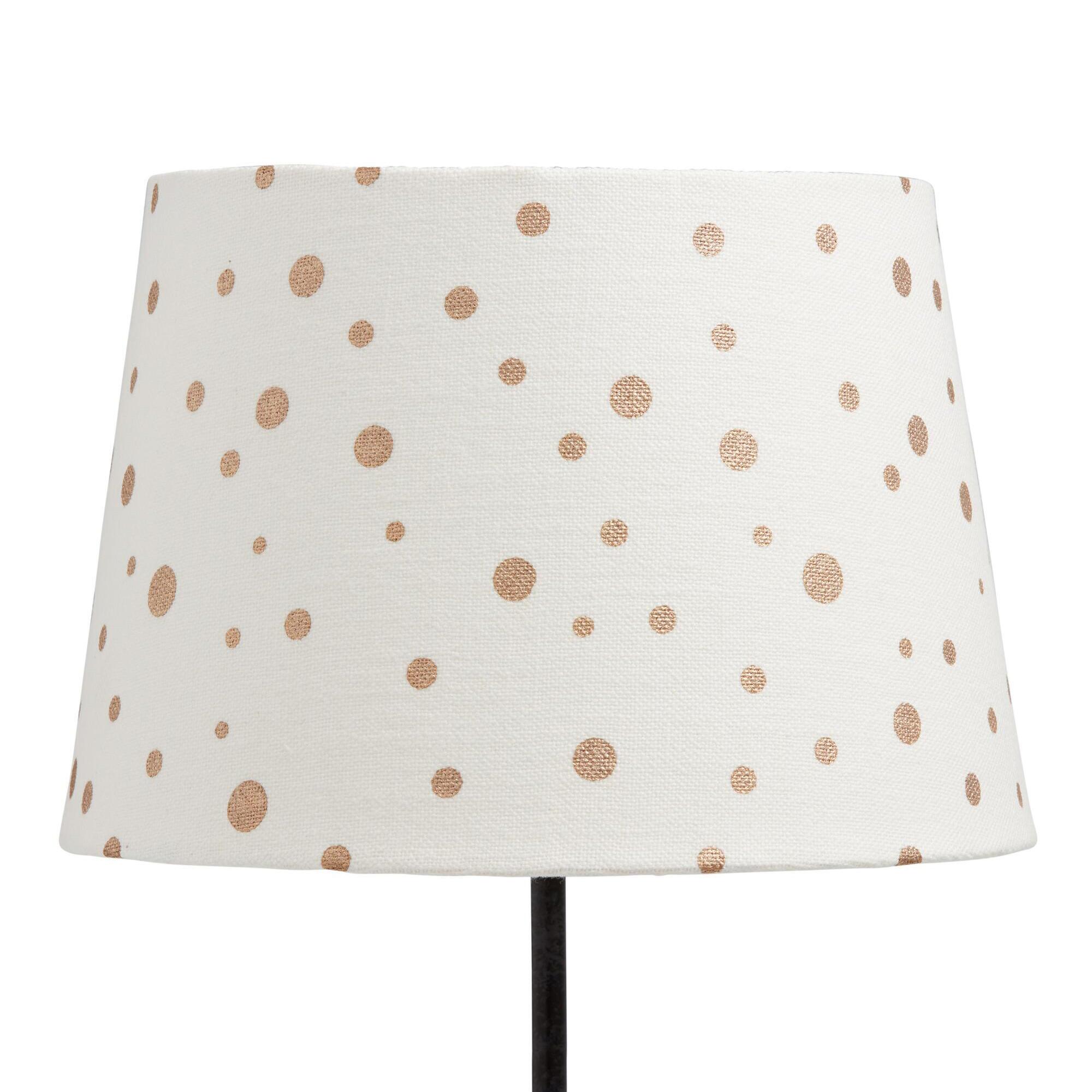 White and Gold Dots Cotton Accent Lamp Shade: Multi/Gold by World Market