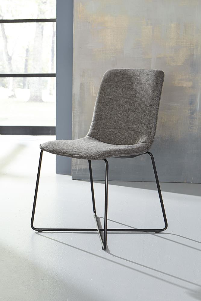 Modus Furniture Set of 2 Crossroads Contemporary/Modern Polyester/Polyester Blend Upholstered Dining Side Chair (Metal Frame) in Gray | 9LE766B