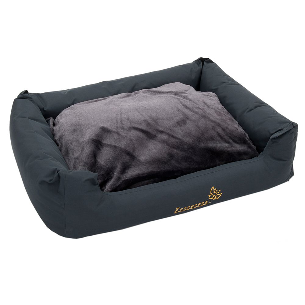 Sleepy Time Dog Bed - Grey - 100 x 75 x 30 cm (L x W x H)