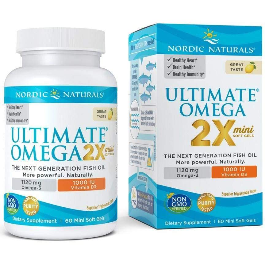 Ultimate Omega 2X Mini with Vitamin D3, 1120mg Lemon - 60 softgels