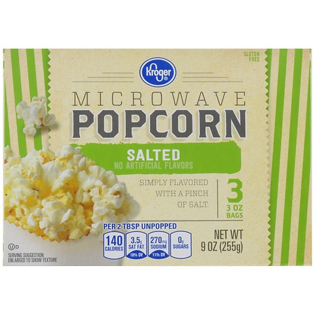Kroger Salted Microwave Popcorn - 9.0 oz