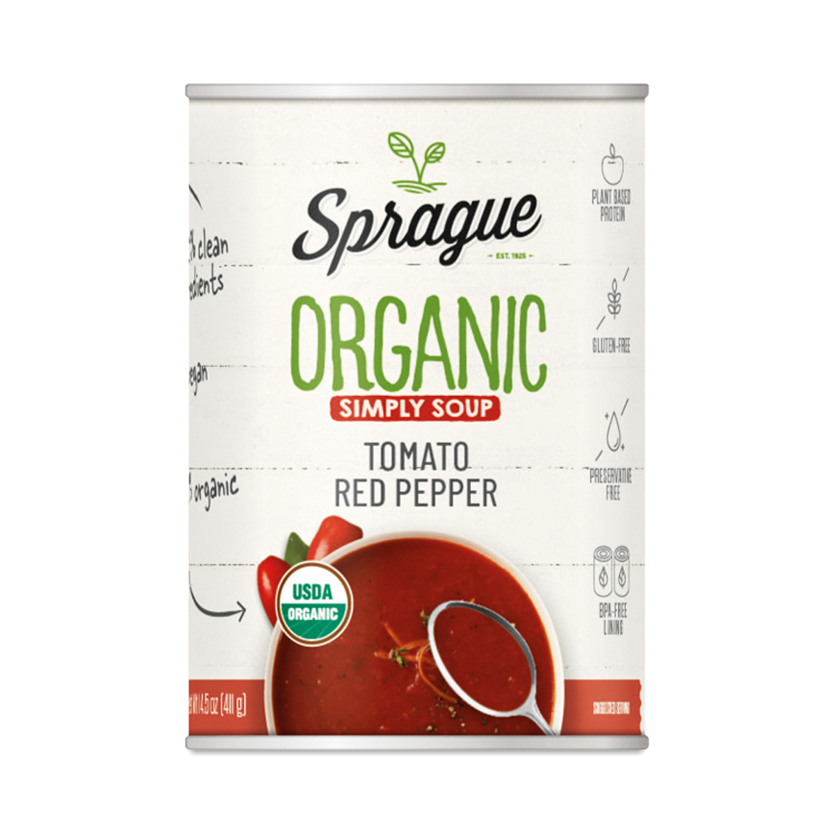 Sprague Organic Tomato & Red Pepper Soup 15 oz can