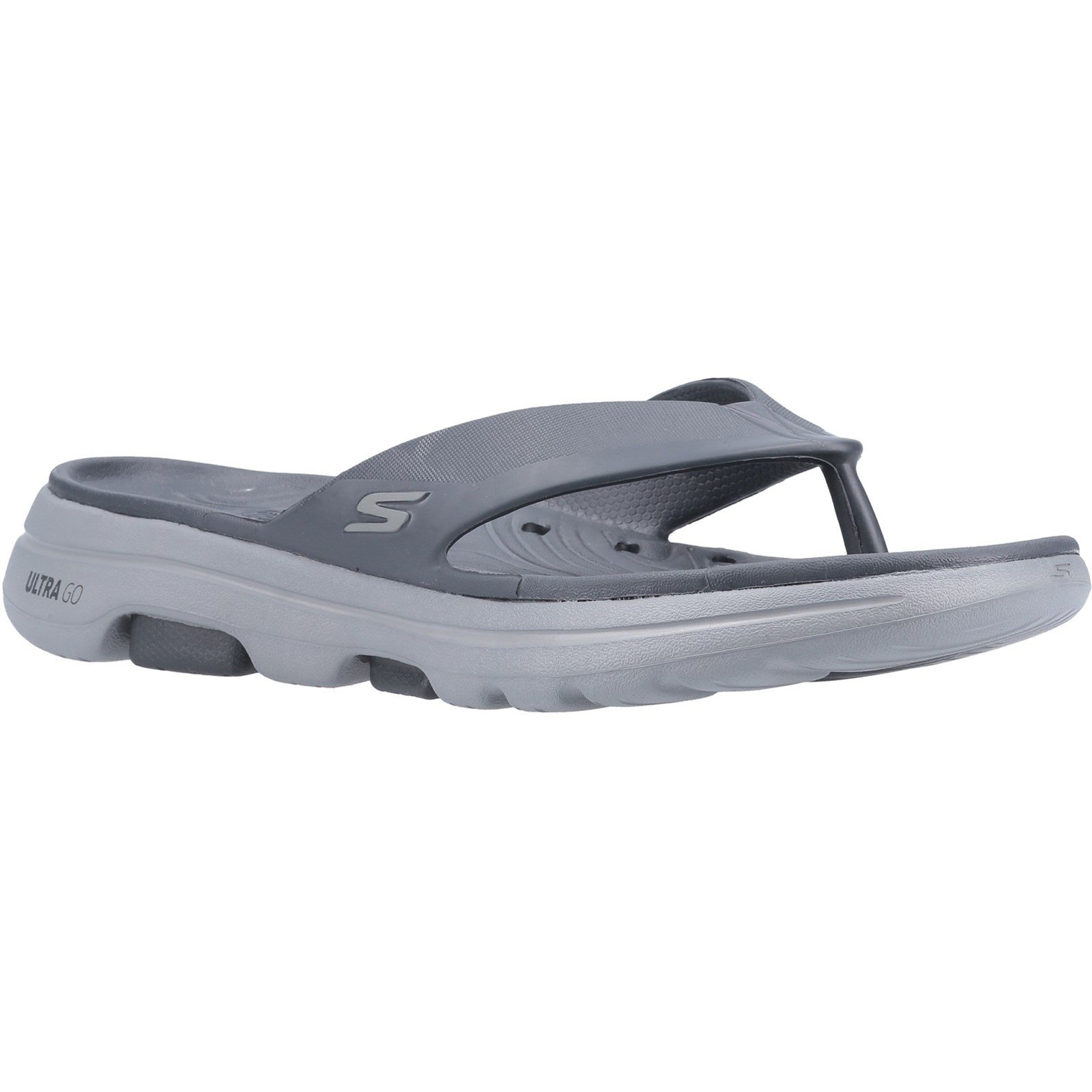 Skechers Men's GOwalk 5 Cabana Toe Post Sandal Charcoal 32207 - Charcoal 8