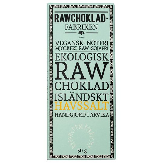 Rawchokladfabriken Ekologisk Rawchoklad Isländskt havssalt 73%, 50 g