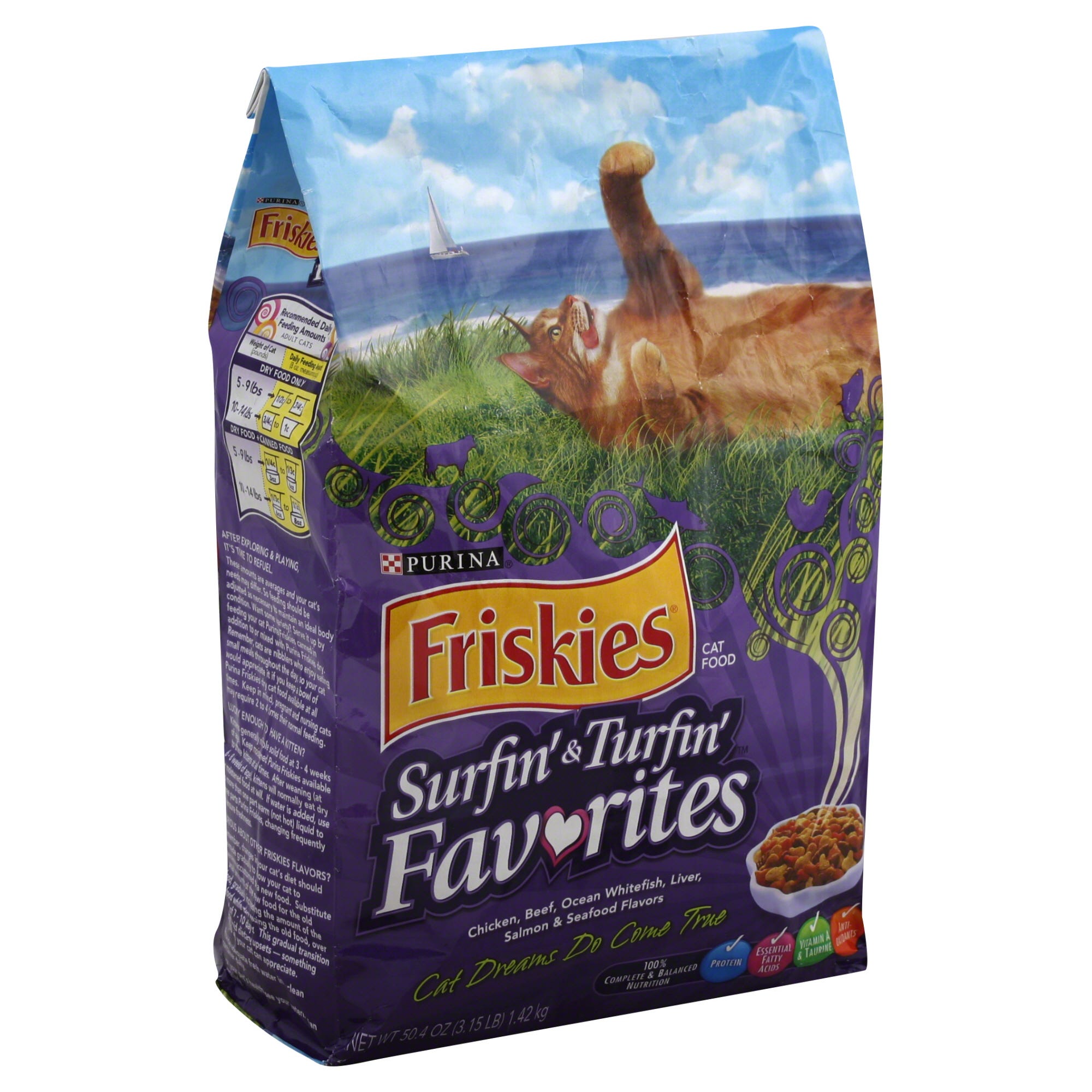 Friskies Cat Food, Surfin' & Turfin' Favorites - 3.15 lbs