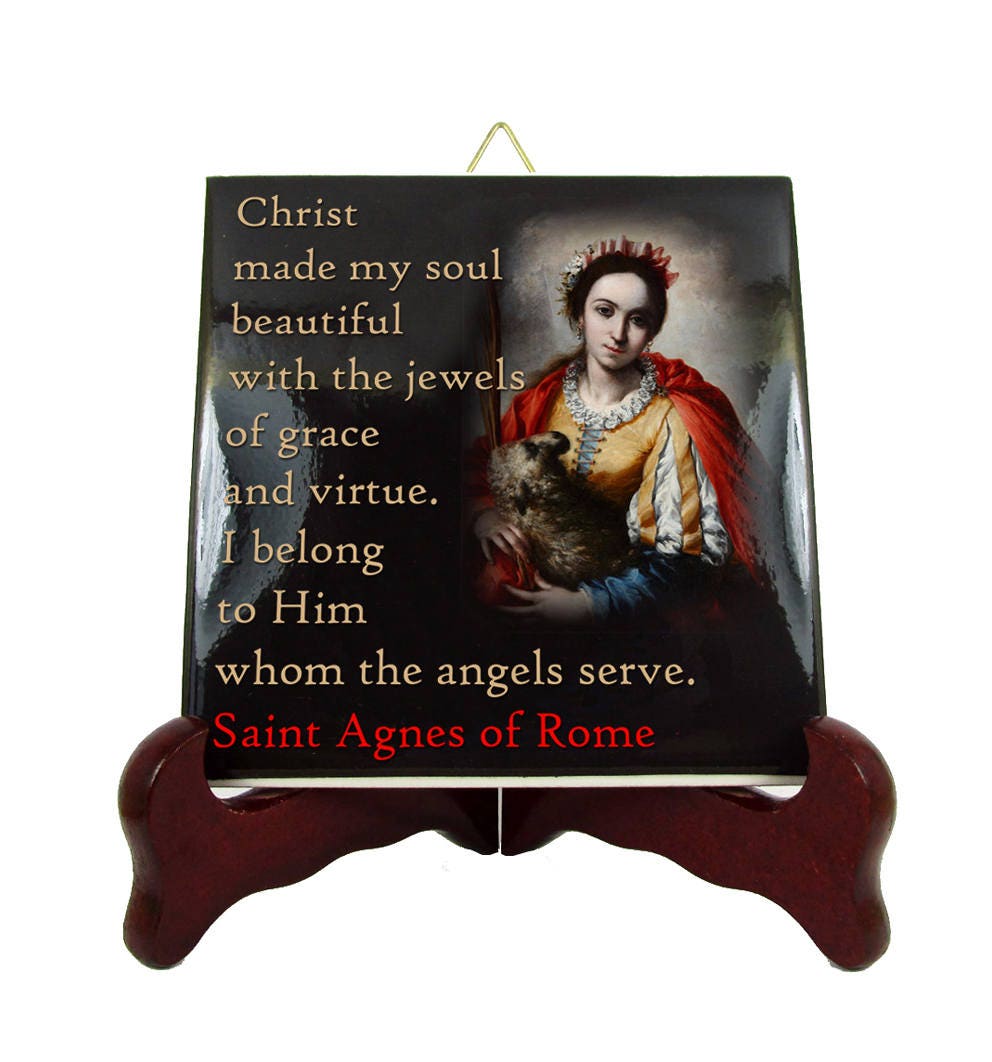 Spiritual Gifts - St Agnes Of Rome Saints Quotes Tiles Serie Religious Art Christian Quotes Holy Saint